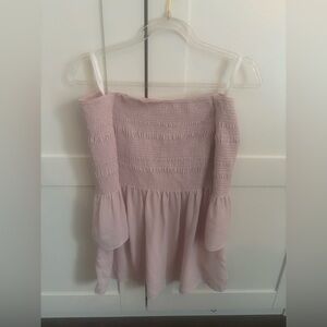 Babaton Blush Smocked Top Off the Shoulder Size Small Aritzia Feminine